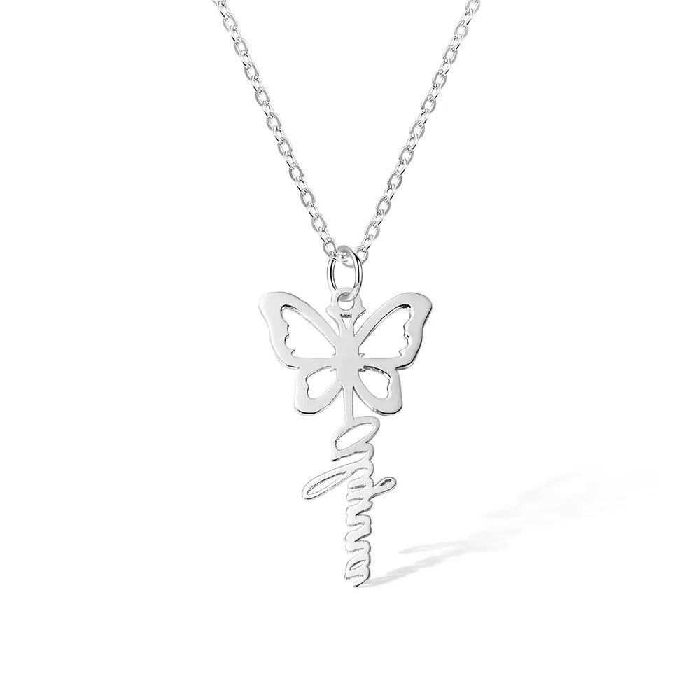 Birth Butterfly Name Necklace - United Bracelets