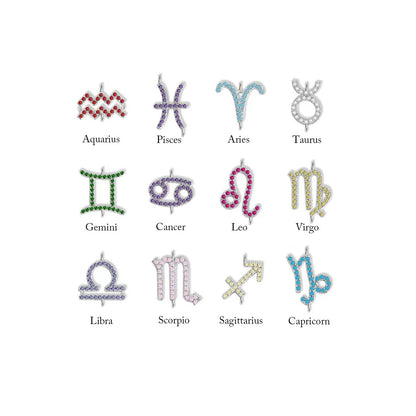 Sideways Zodiac Birthstone Necklace