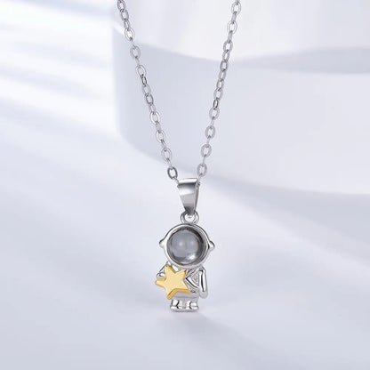 Astronaut Projection Necklace with Gold Star - United Bracelets