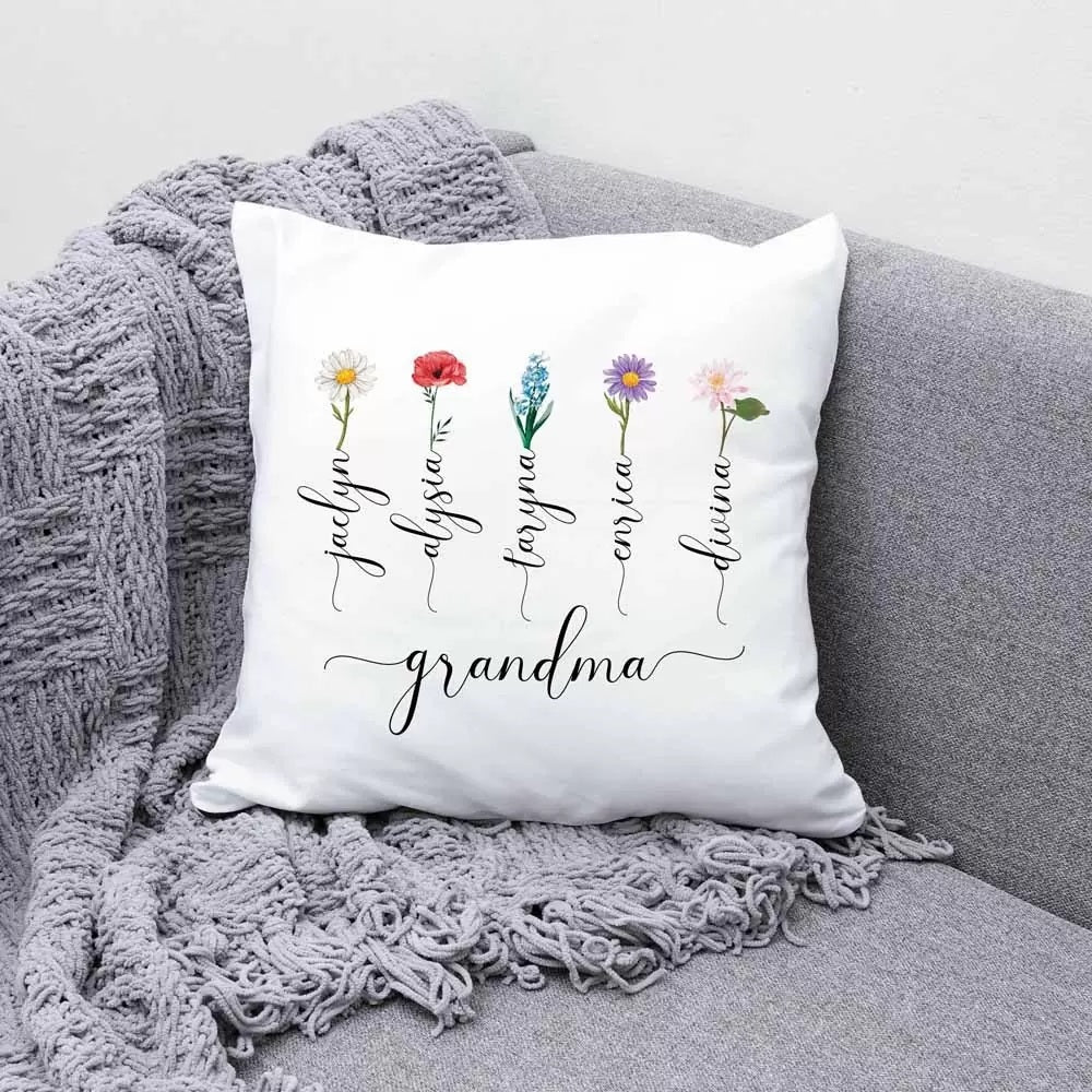 Birth Flower Cushion - United Bracelets