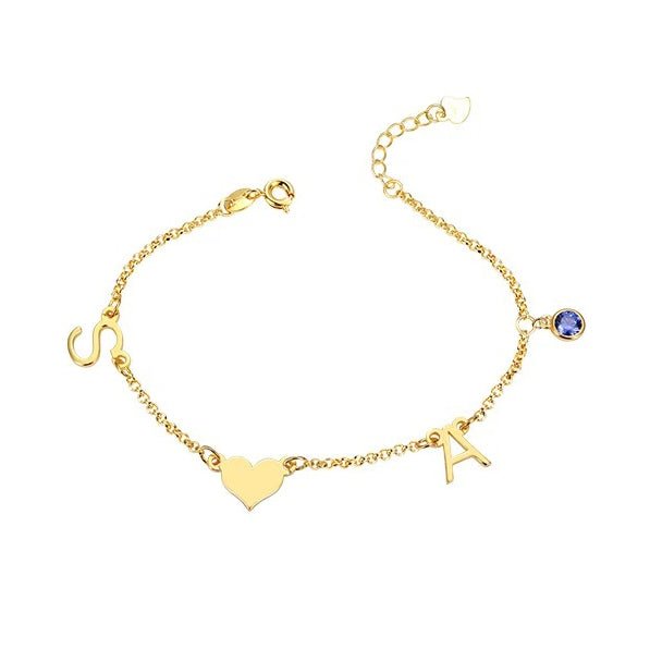 Birthstone Initial Anklet - United Bracelets