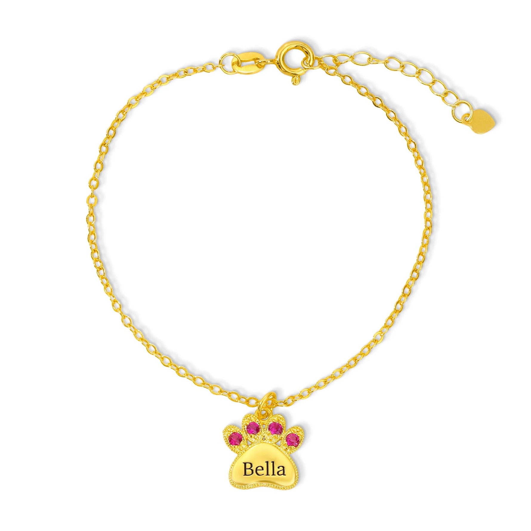 Birthstone Paw Print Bracelet - United Bracelets