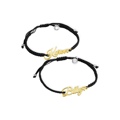 Braided Name Bracelet Set of 2 for Couples - United Bracelets