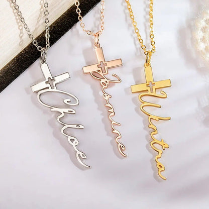 Cross Name Necklace - United Bracelets