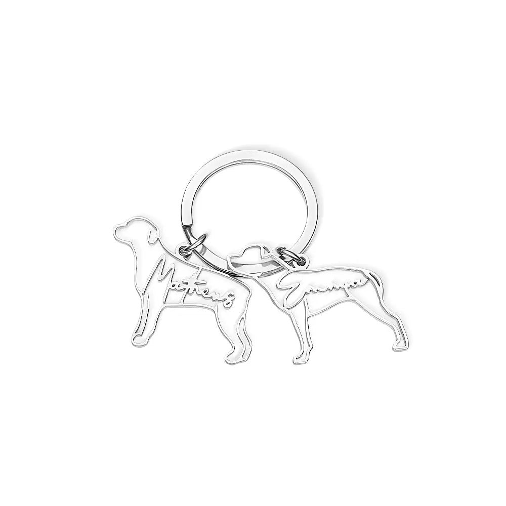 Custom Dog Silhouette Keychain - United Bracelets