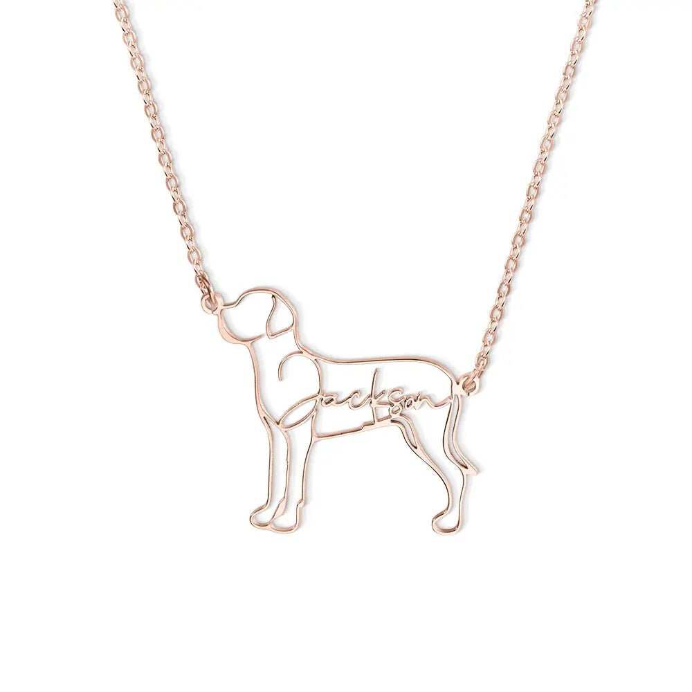 Custom Dog Silhouette Necklace with 1 to 4 Dogs - United Bracelets