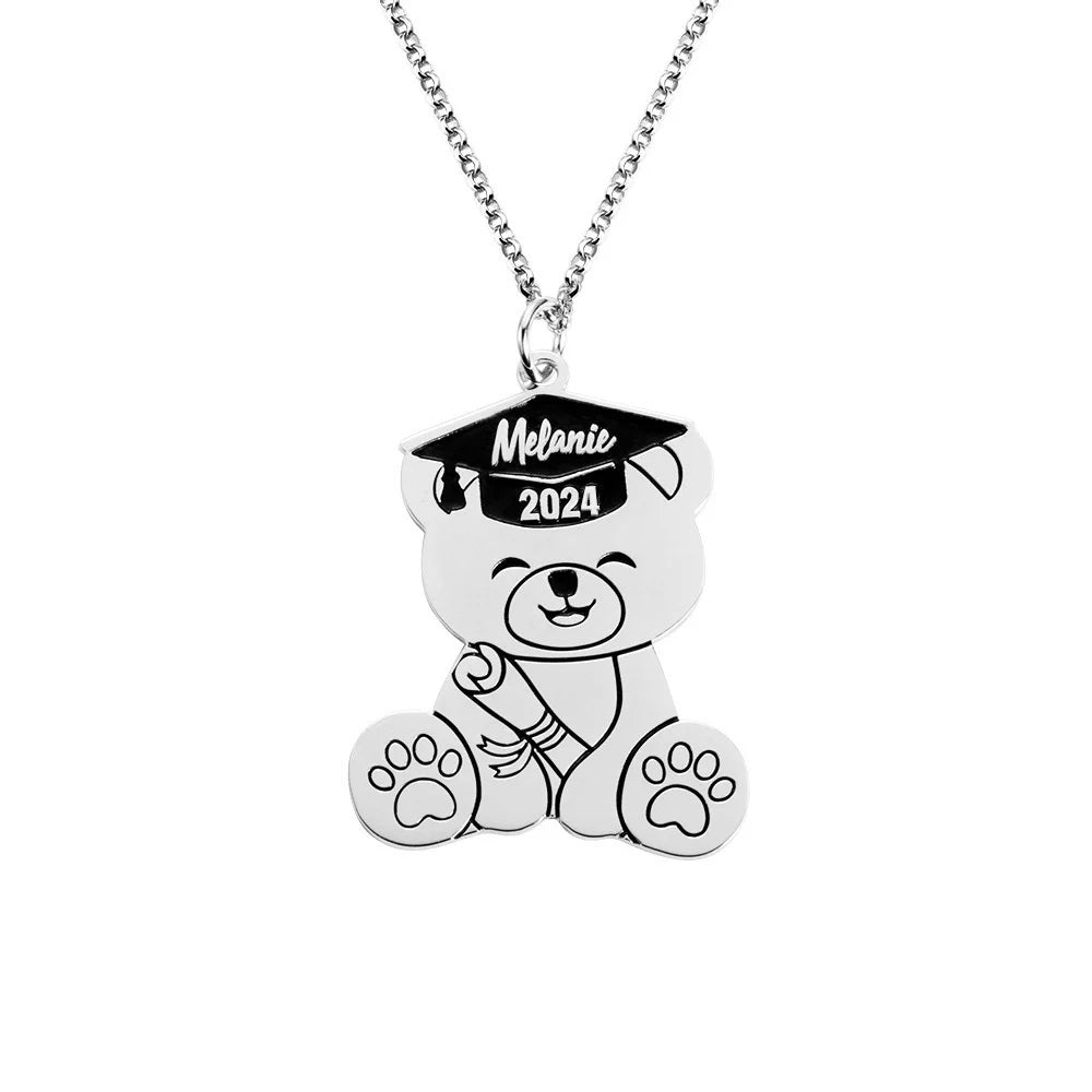 Custom Graduation Bear Necklace - United Bracelets