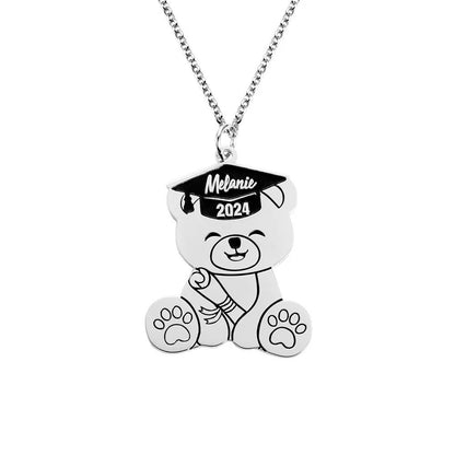 Custom Graduation Bear Necklace - United Bracelets