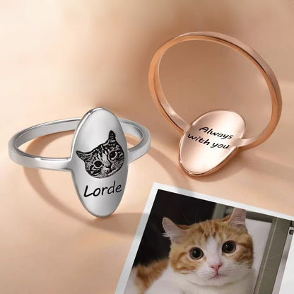 Custom Pet Portrait Signet Ring - United Bracelets