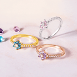 Dainty Birthstone Flower Ring - United Bracelets