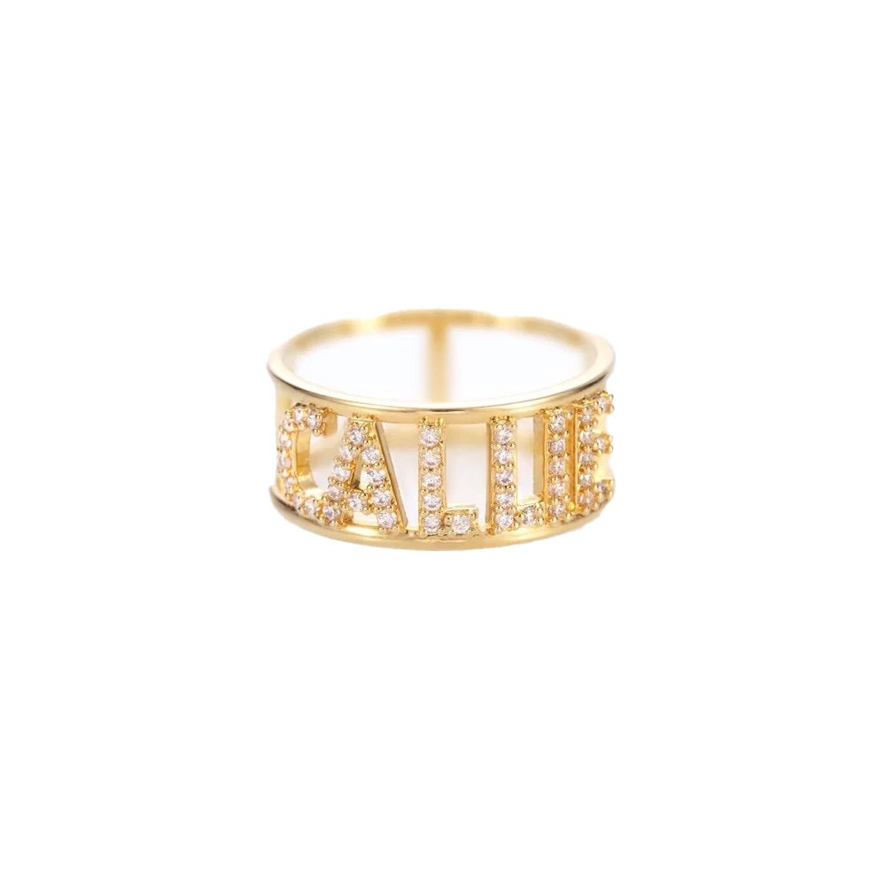 Diamond Pave Name Ring - United Bracelets