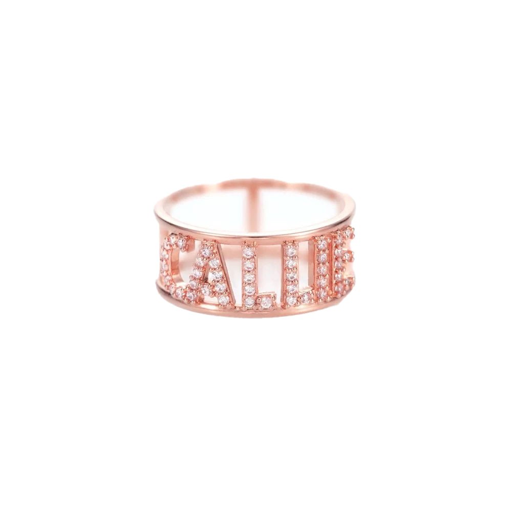 Diamond Pave Name Ring - United Bracelets