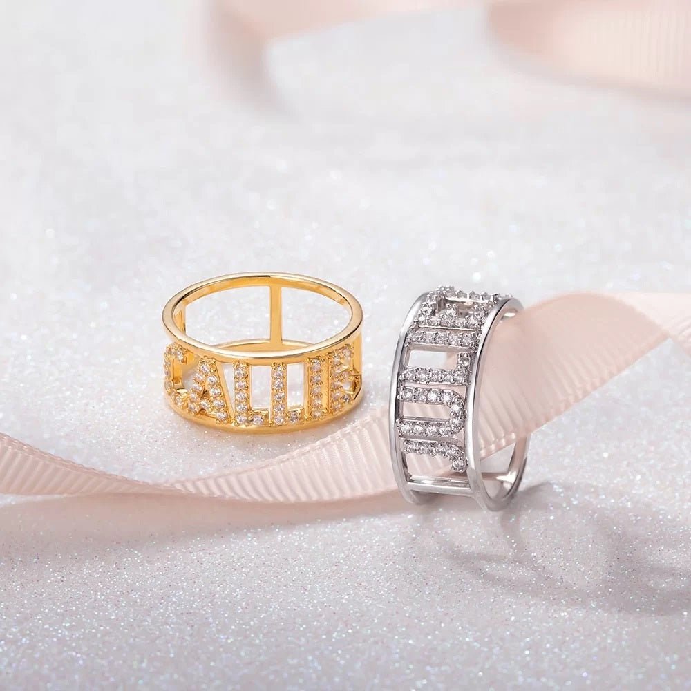 Diamond Pave Name Ring - United Bracelets