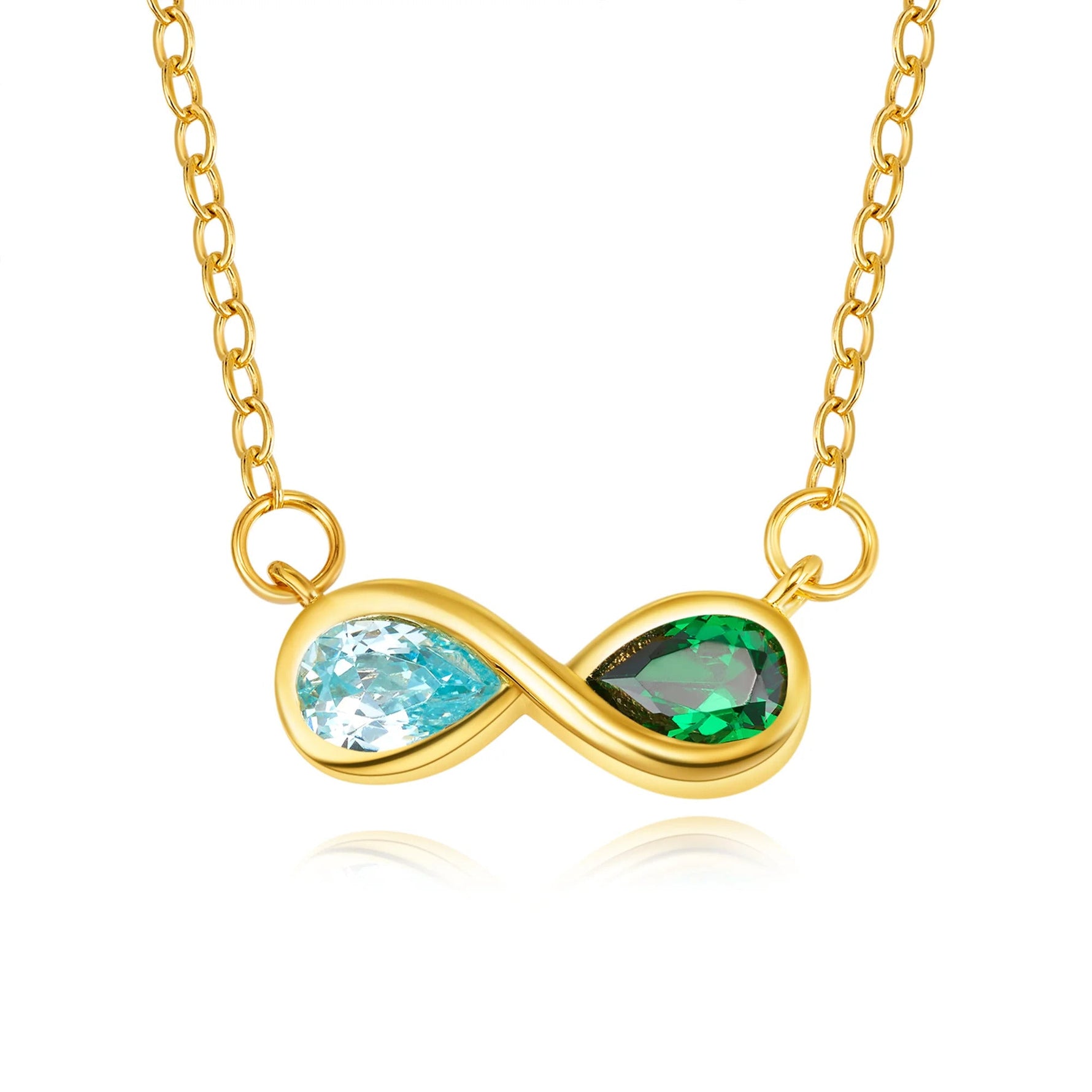Double Birthstone Infinity Necklace - United Bracelets