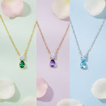 Double Drop Birthstone Necklace - United Bracelets