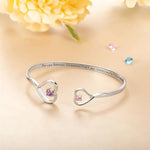 Double Heart Birthstone Cuff - United Bracelets