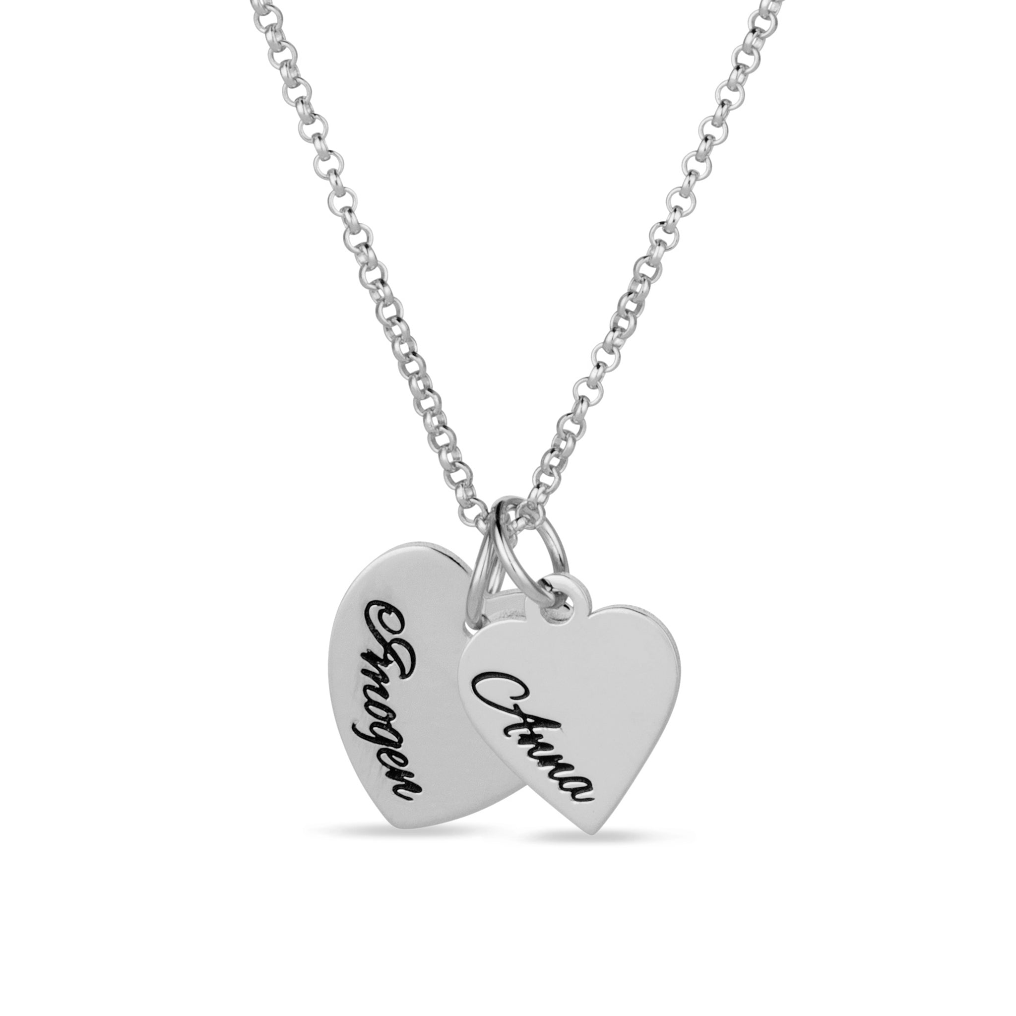 Double Heart Name Necklace - United Bracelets