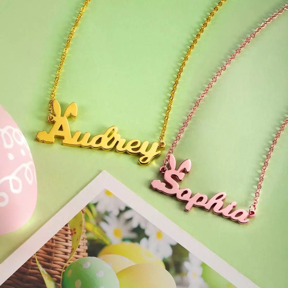 Easter Bunny Name Necklace - United Bracelets