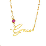 Elegant Birthstone Name Necklace - United Bracelets