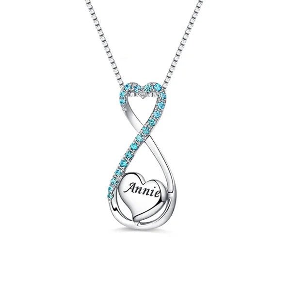 Engraved Heart Infinity Name Necklace - United Bracelets