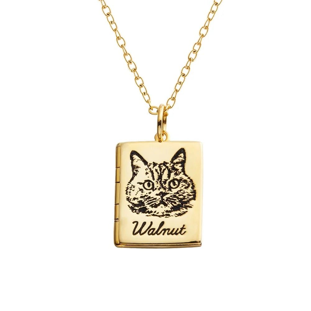 Engraved Pet Photo Book Locket - United Bracelets