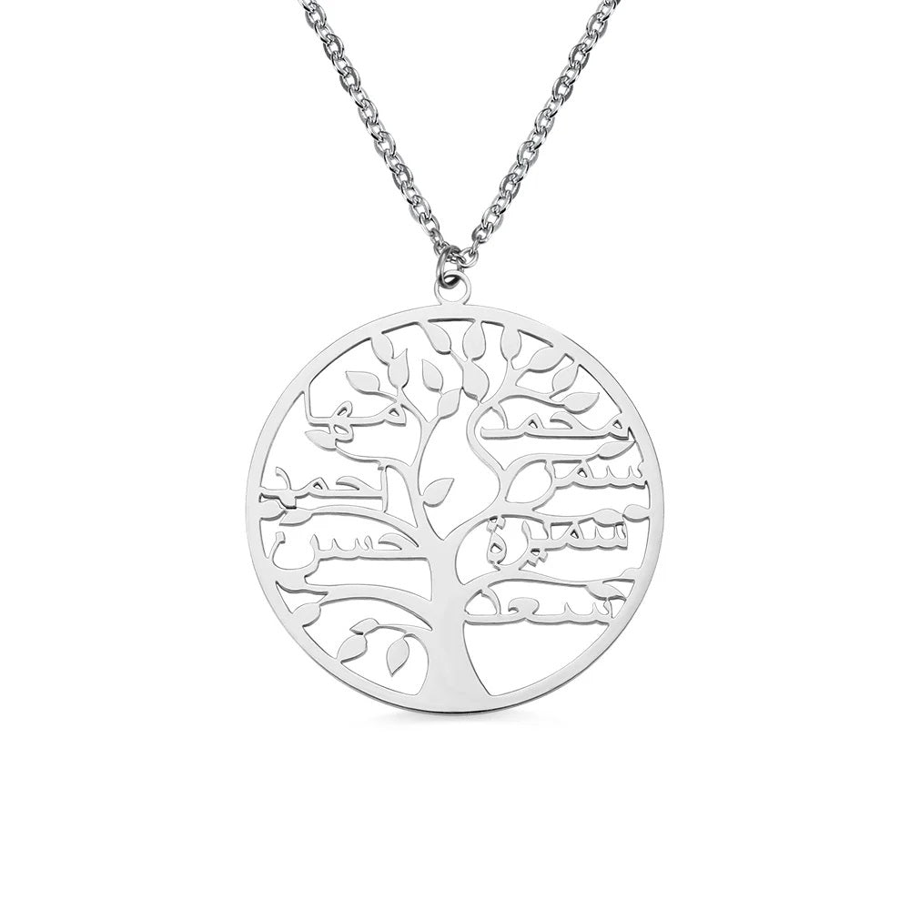 Family Tree Arabic Name Necklace - United Bracelets