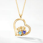 Highland Cow Necklace with Two Birthstones - United Bracelets