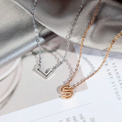 Hollow Initial Necklace - United Bracelets