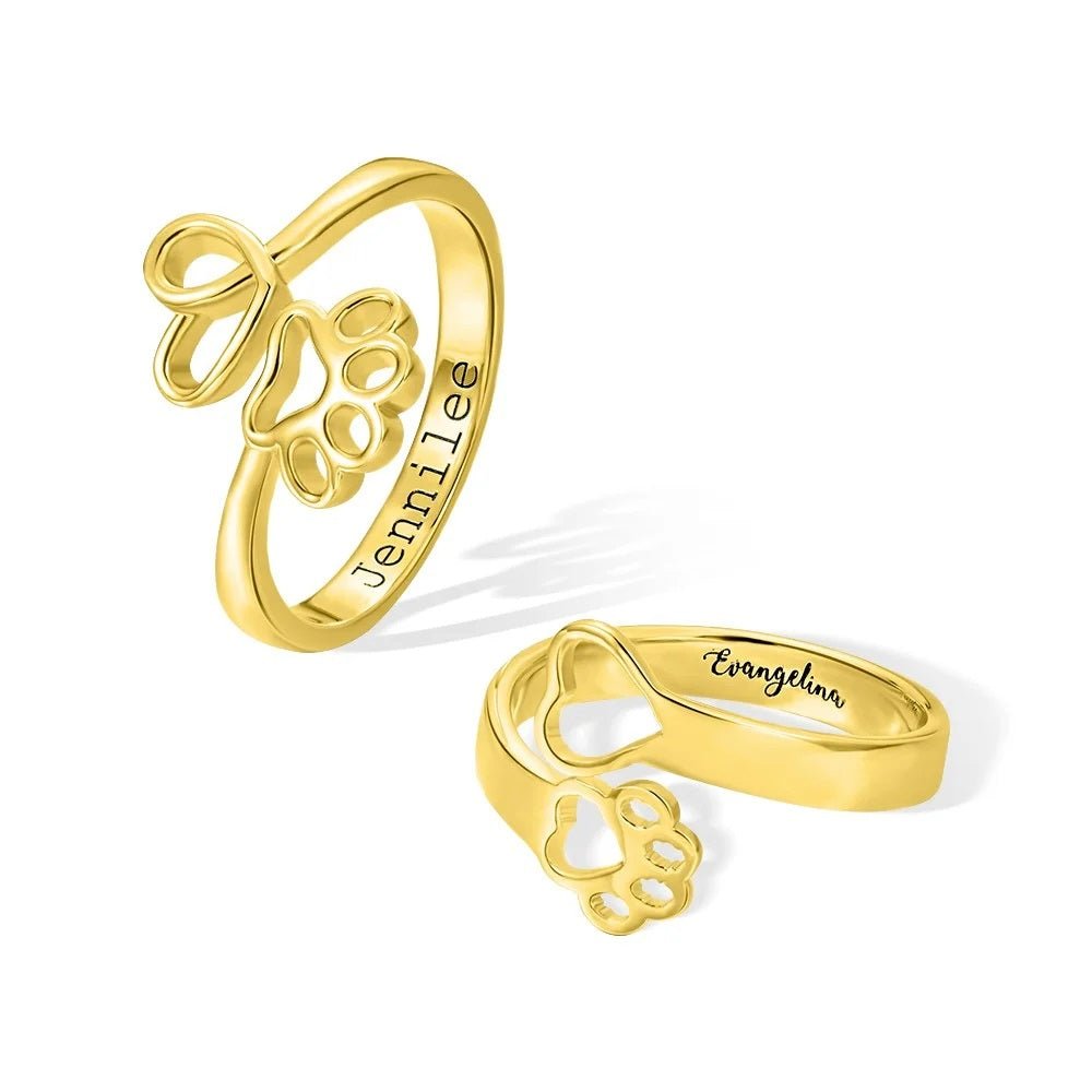 Hugging Paw Ring with Love Heart - United Bracelets