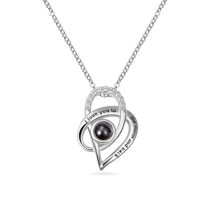 I Love You to the Moon and Back Heart Projection Necklace - United Bracelets