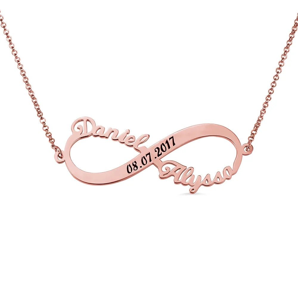 Infinity Name Necklace with Date - United Bracelets