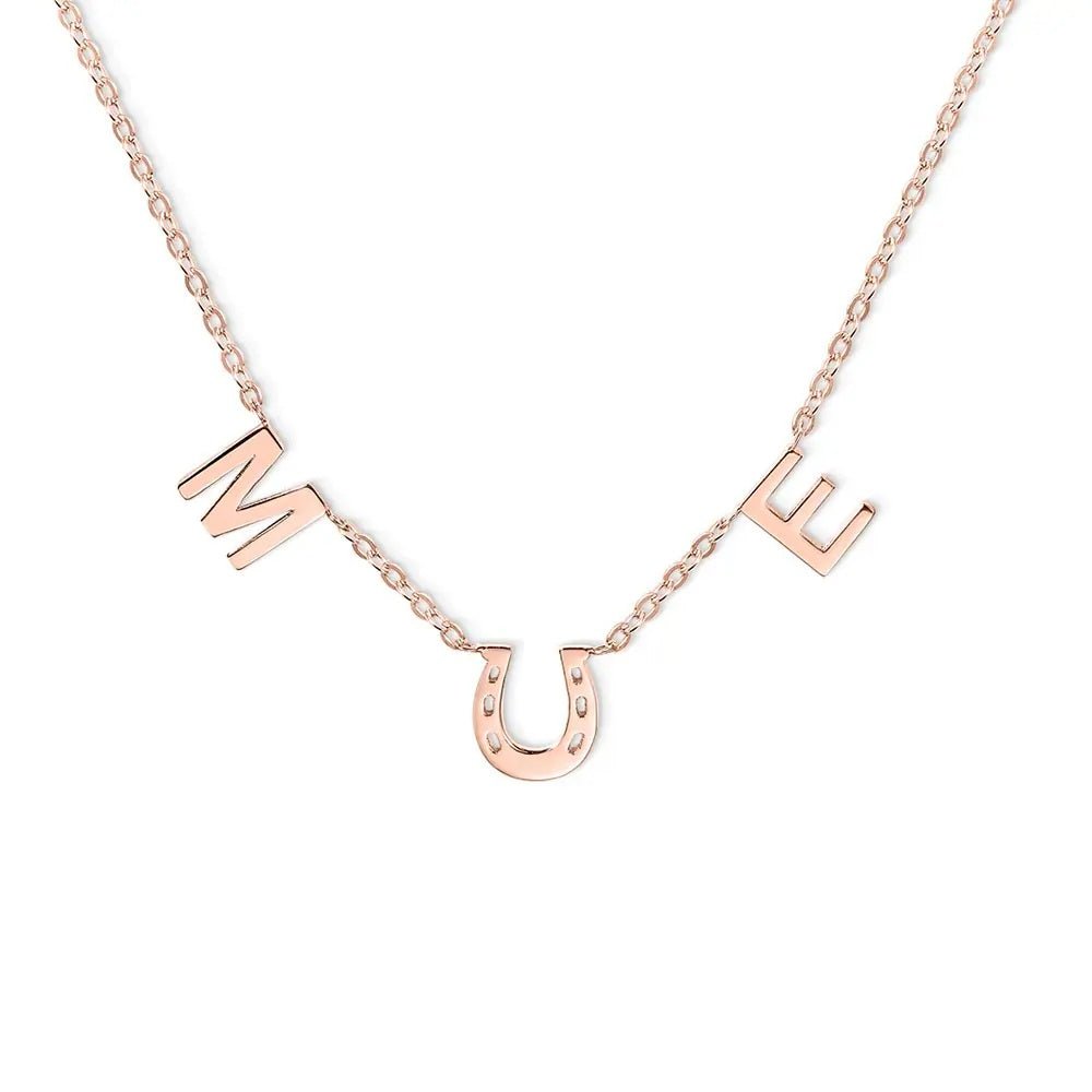 Lucky Horseshoe Initial Necklace - United Bracelets