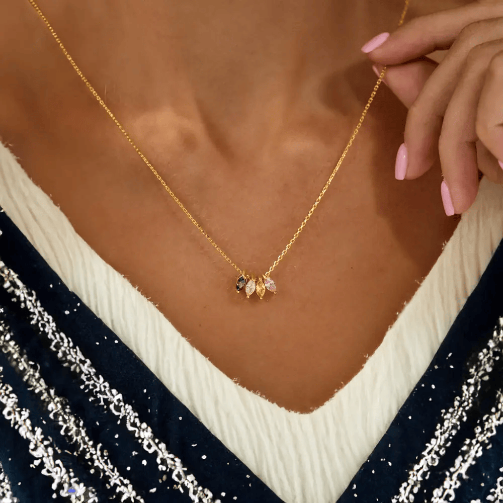 Marquise Birthstone Pendant Necklace - United Bracelets