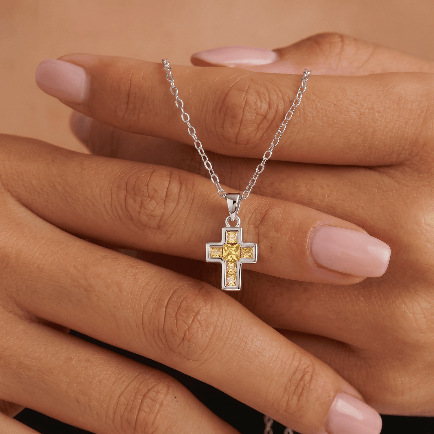 Mini Birthstone Cross Necklace - United Bracelets