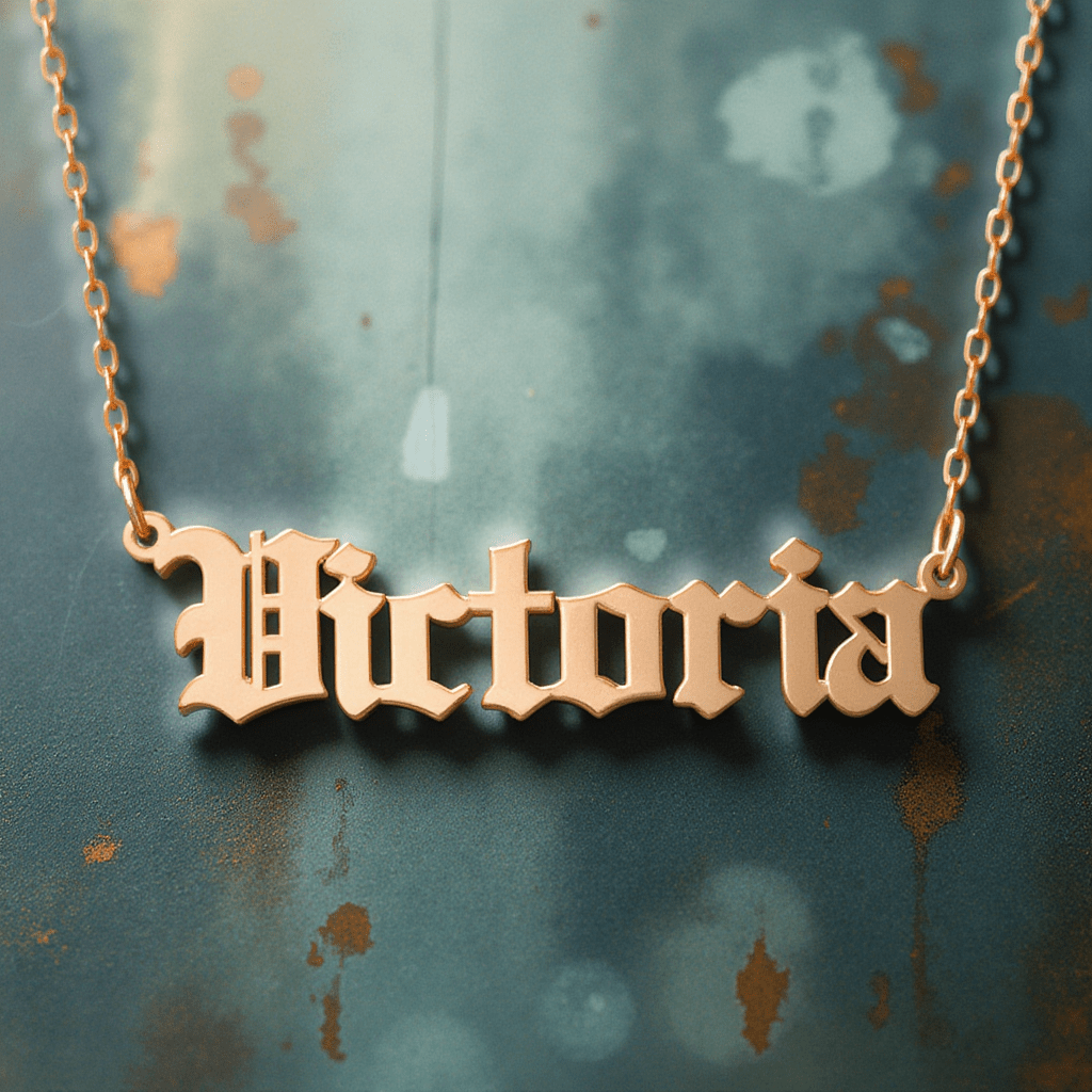 Old English Style Name Necklace - United Bracelets