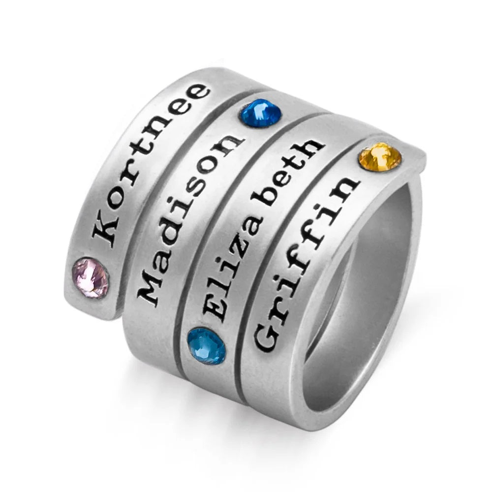 Personalised Birthstone Wrap Ring - United Bracelets