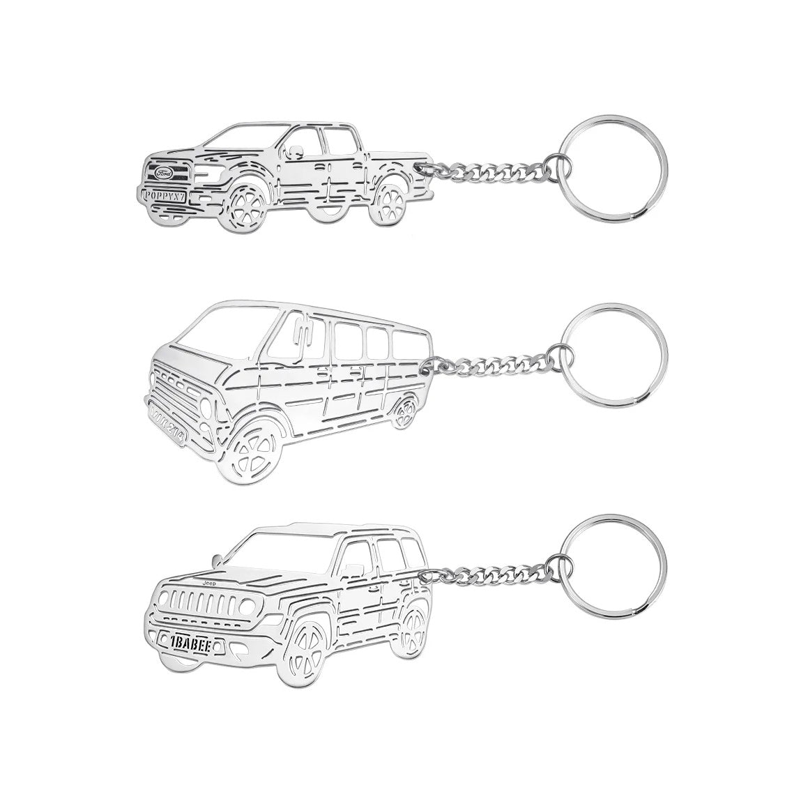 Personalised Car Keyring - United Bracelets