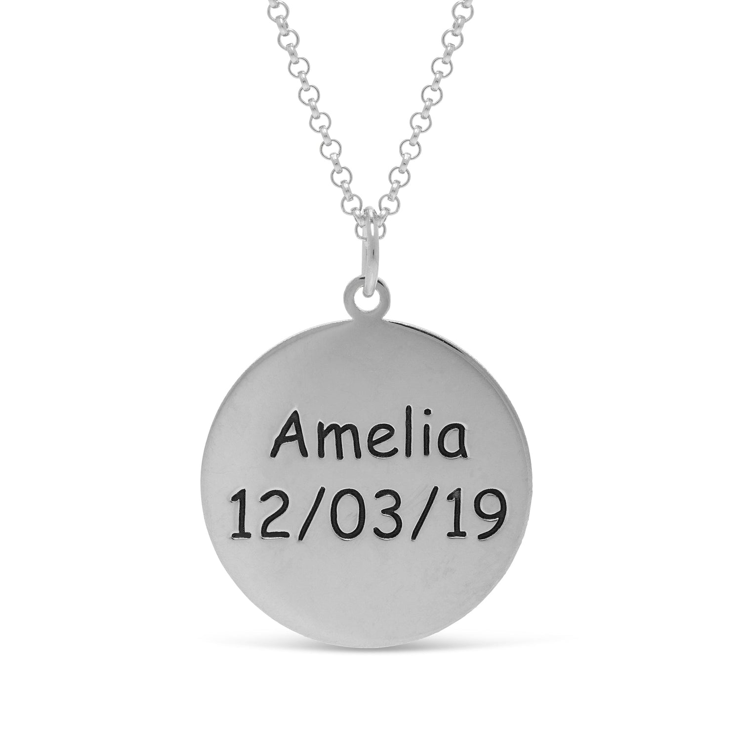 Personalised Drawing Disc Necklace - United Bracelets