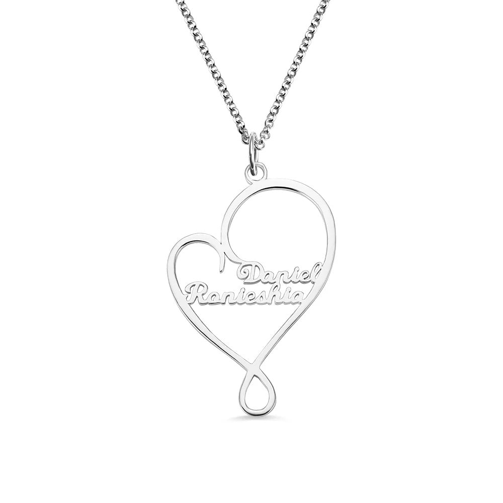 Personalised Hugging Heart Necklace - United Bracelets