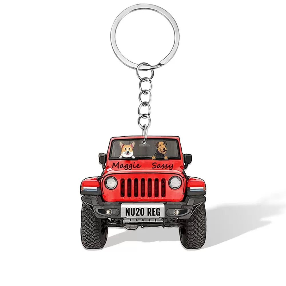 Personalised Jeep Dog Keychain - United Bracelets