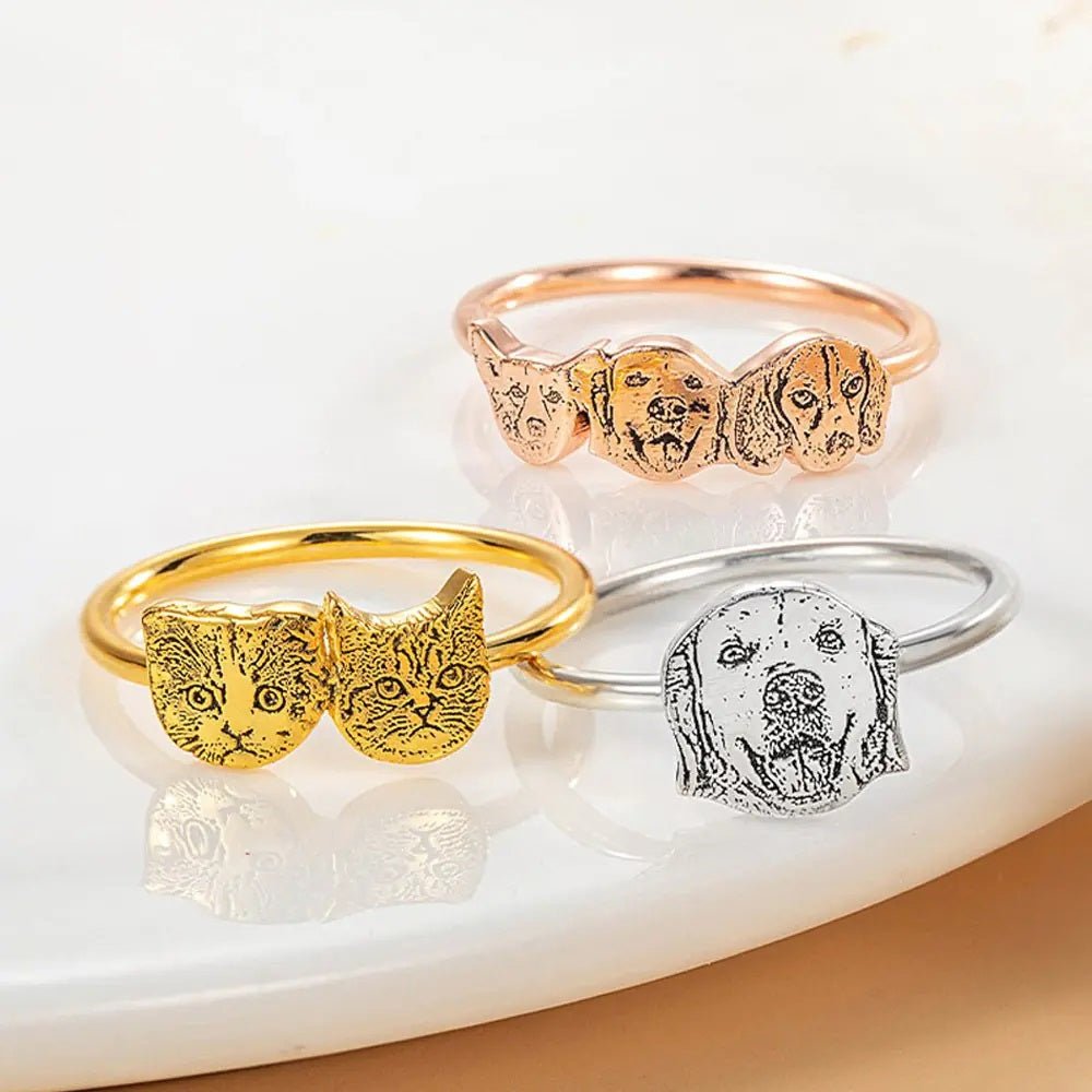 Personalised Pet Portrait Ring with 1–4 Pets - United Bracelets