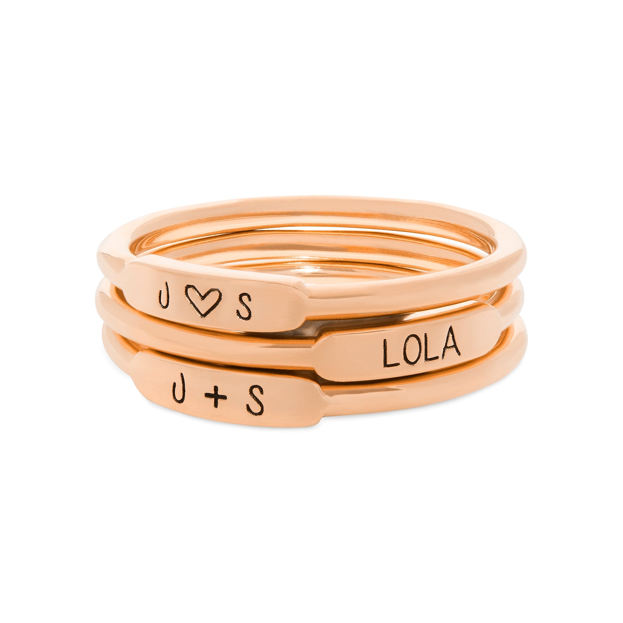 Personalised Stackable Bar Rings - United Bracelets