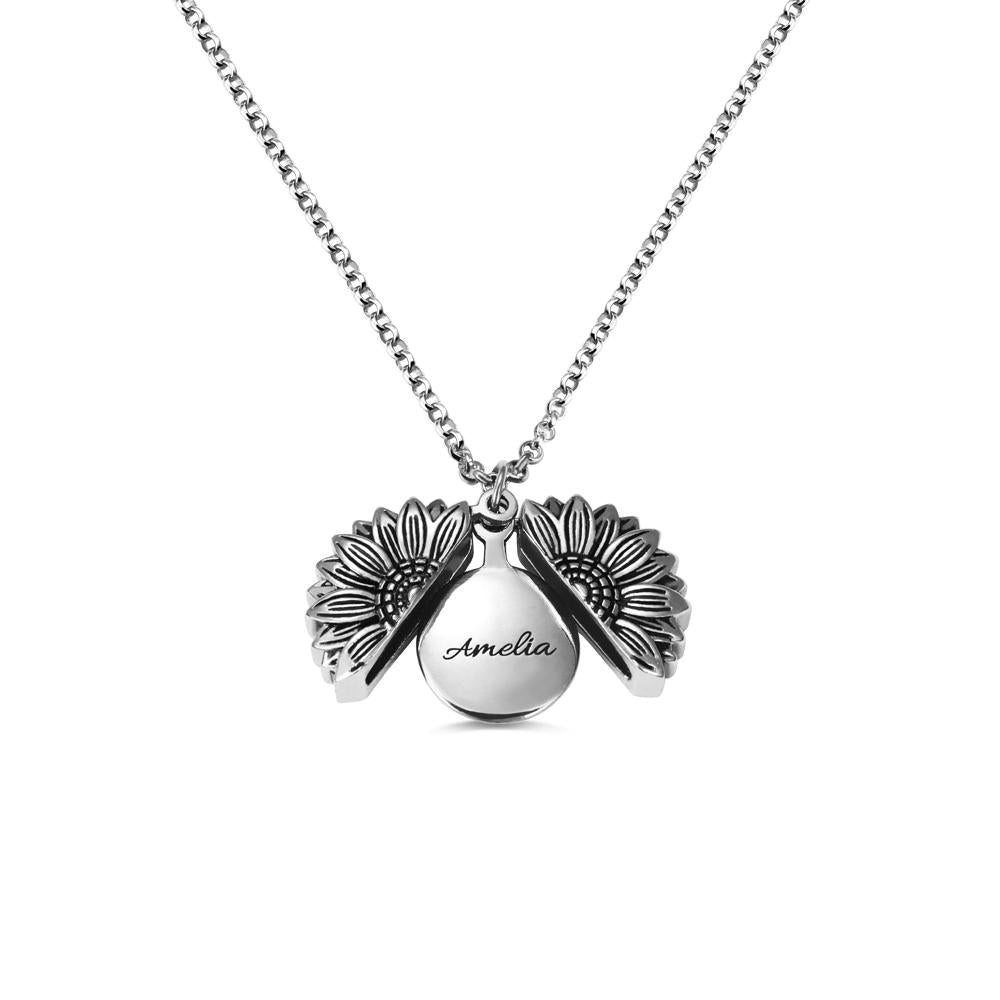 Personalised Sunflower Locket - United Bracelets