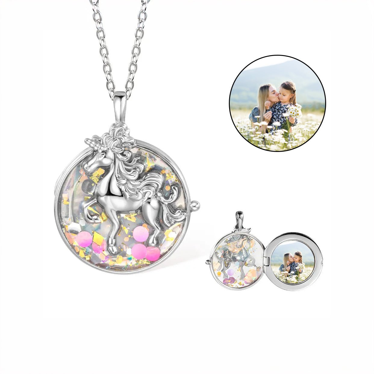 Photo Locket with Unicorn Pendant - United Bracelets