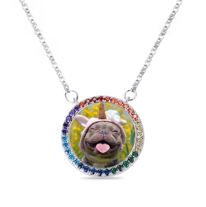 Rainbow Bridge Pet Memorial Photo Necklace - United Bracelets