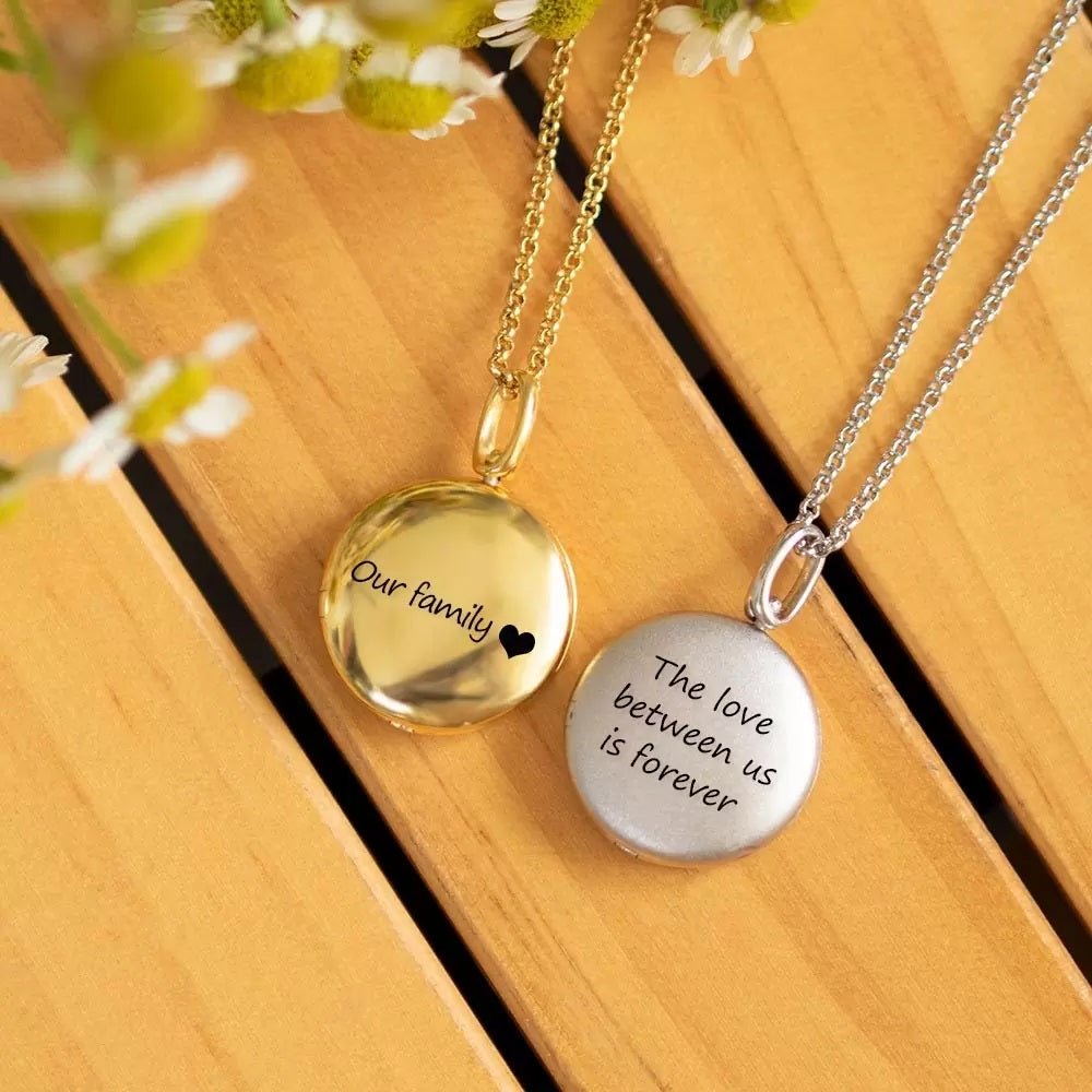 Round Photo Memorial Locket with 4 Photos - United Bracelets