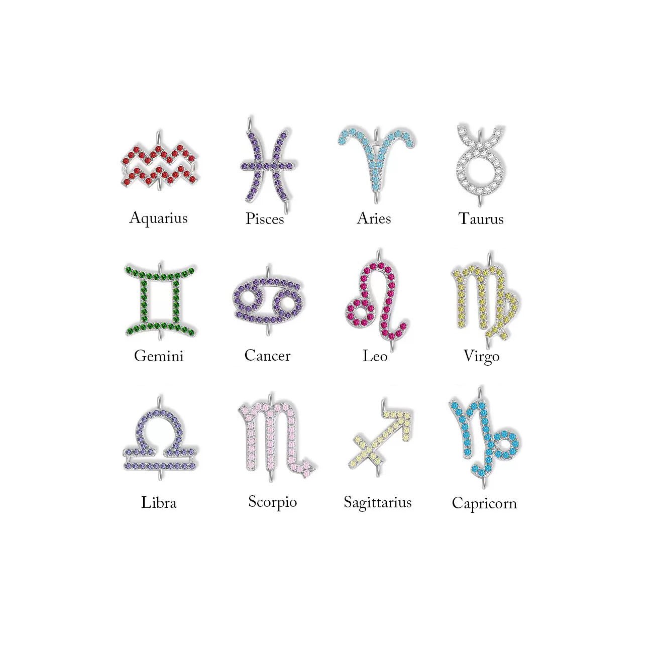 Sideways Zodiac Birthstone Necklace - United Bracelets