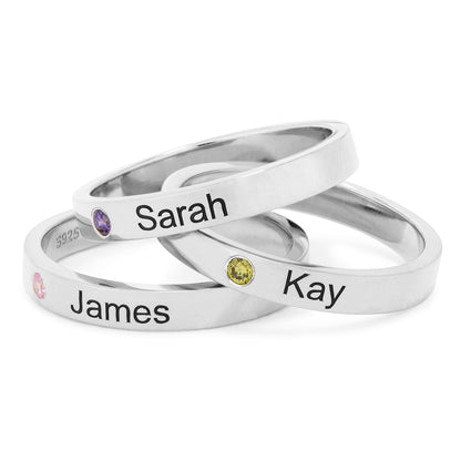 Stackable Birthstone Name Rings (3 Pack) - United Bracelets