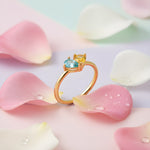 Toi et Moi Birthstone Heart Ring - United Bracelets