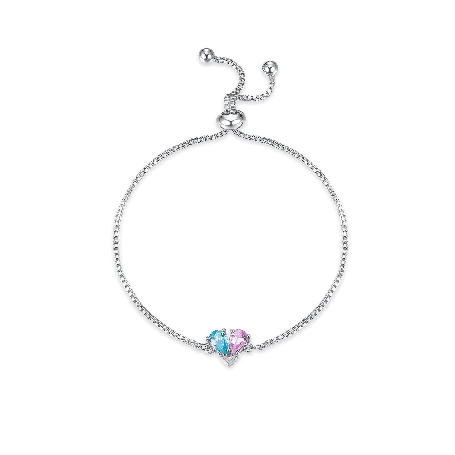 Toi et Moi Pear Birthstone Bracelet - United Bracelets